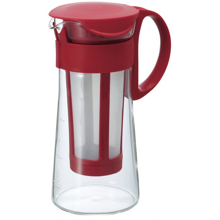 Jarra mini con filtro para café frio rojo 600ml Hario